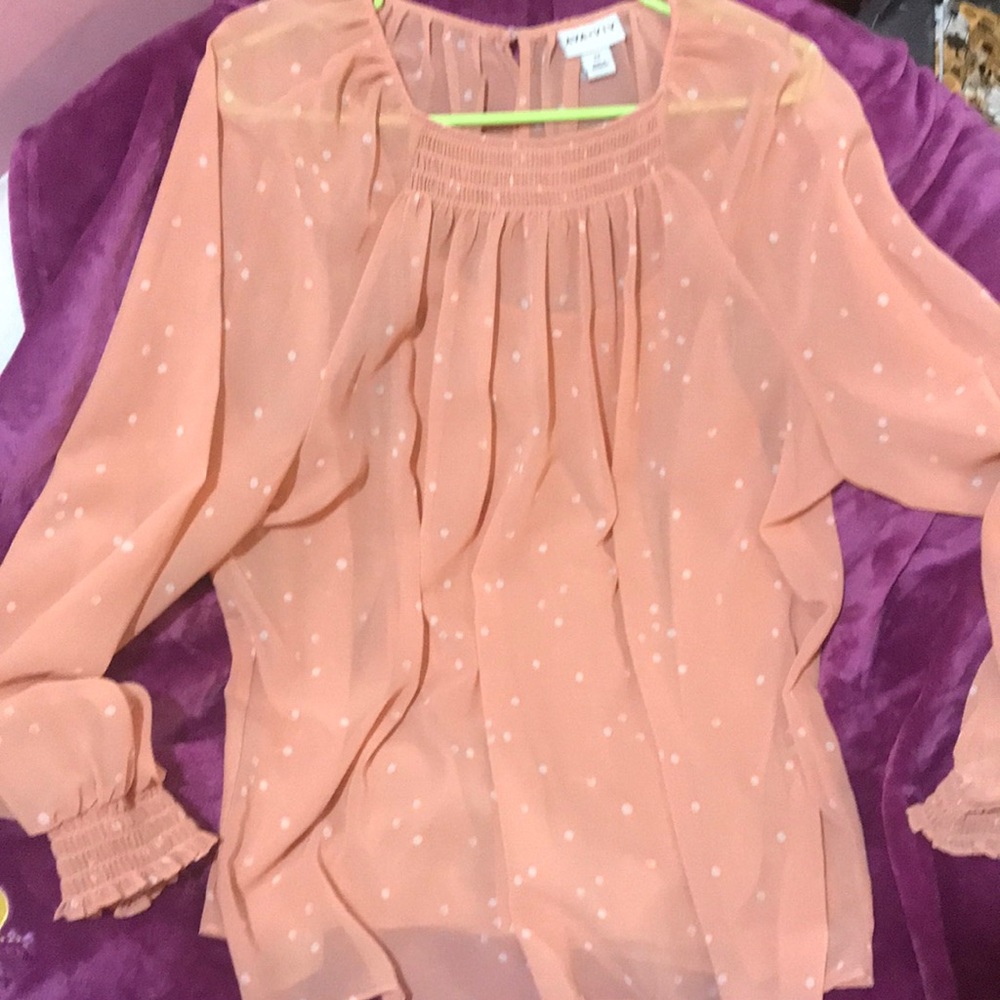 Orange polka dot shirt